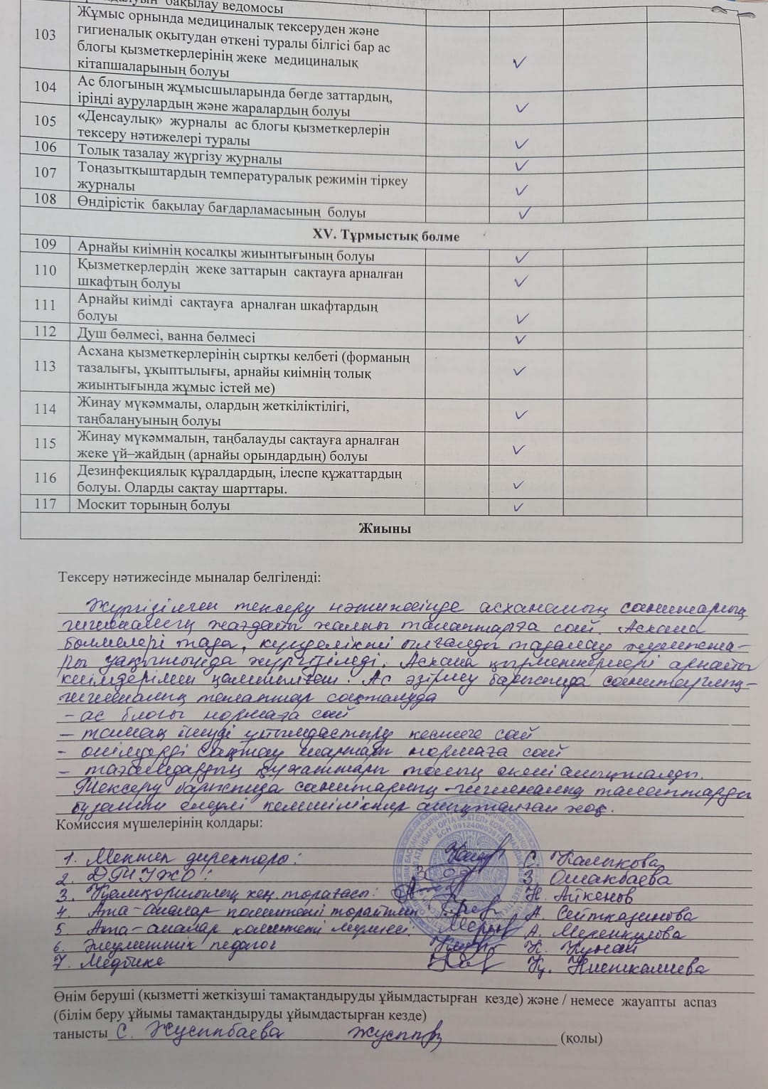 Жалпыға бірдей міндетті білім беру қорынан тегін ыстық тамақпен тамақтануын ұйымдастыру бойынша комиссия мүшелерінің отырысы №9 хаттама